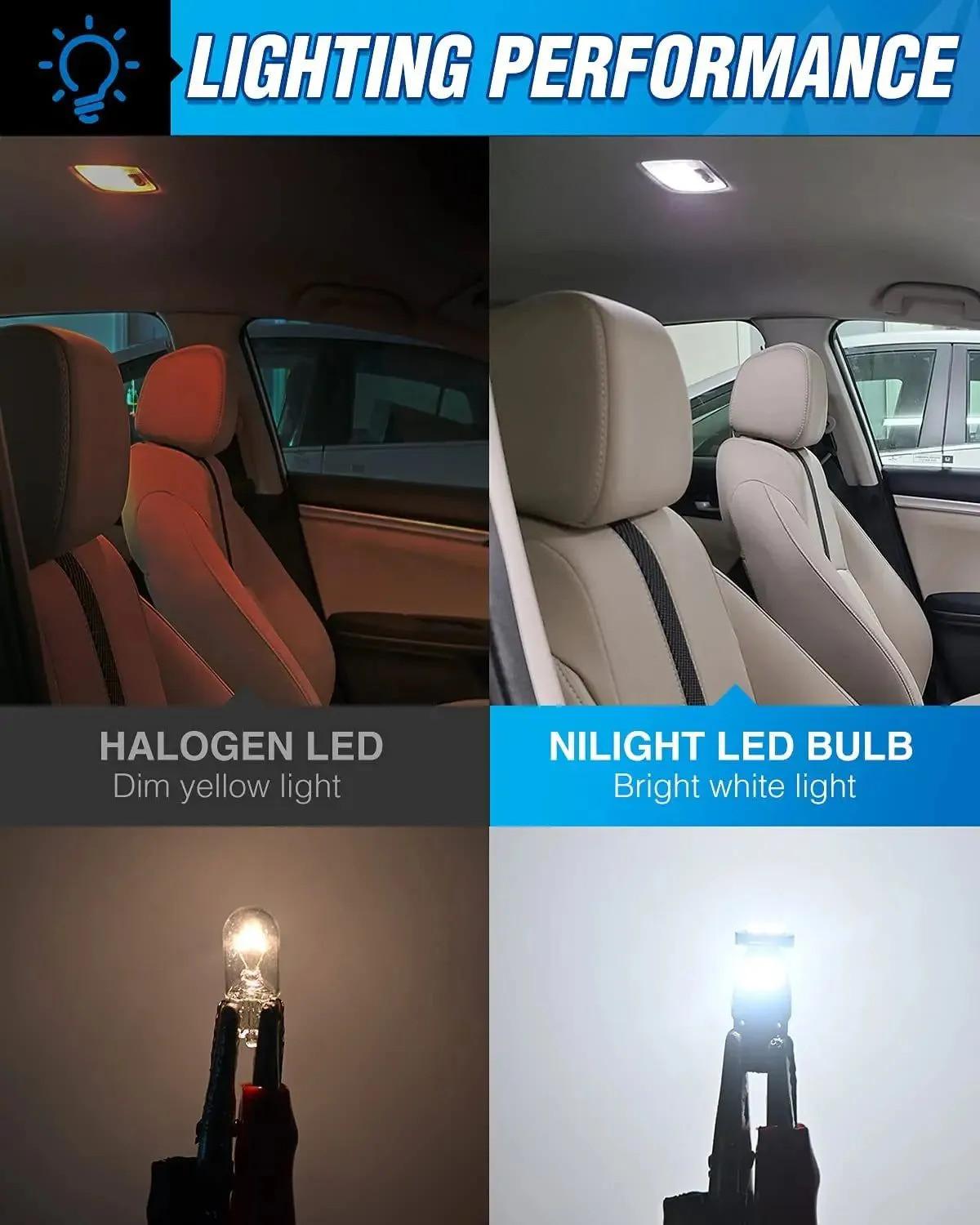 194 T10 168 2825 W5W 6500K LED Bulbs (10 Packs)