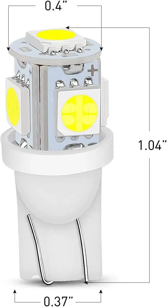 194 T10 T5 6500K LED Bulbs (10 Packs)