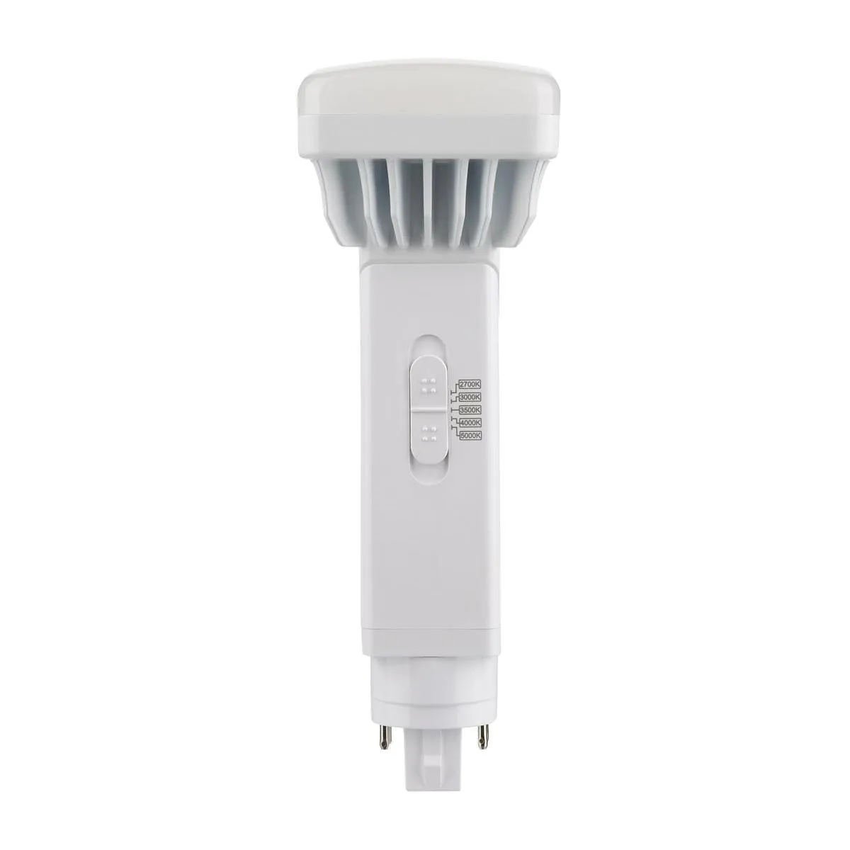 2 Pin PL LED Bulb, 9W, 1100lm, 2700K to 5000K, Universal, 26W CFL Equal, G24d Base, Direct Or Bypass