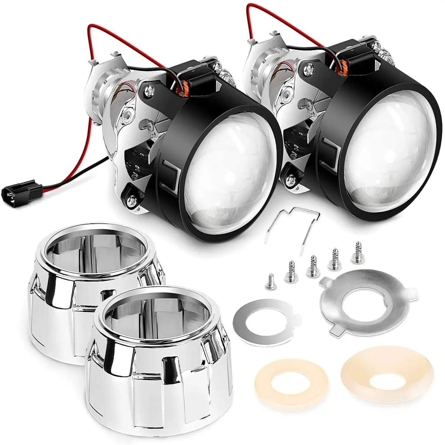 2.5 Inch Mini Projector Lens for H1 Bulb Headlights Retrofit (Pair)