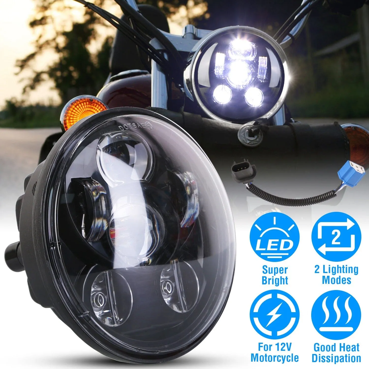 5.75-Inch LED Motorcycle Headlight