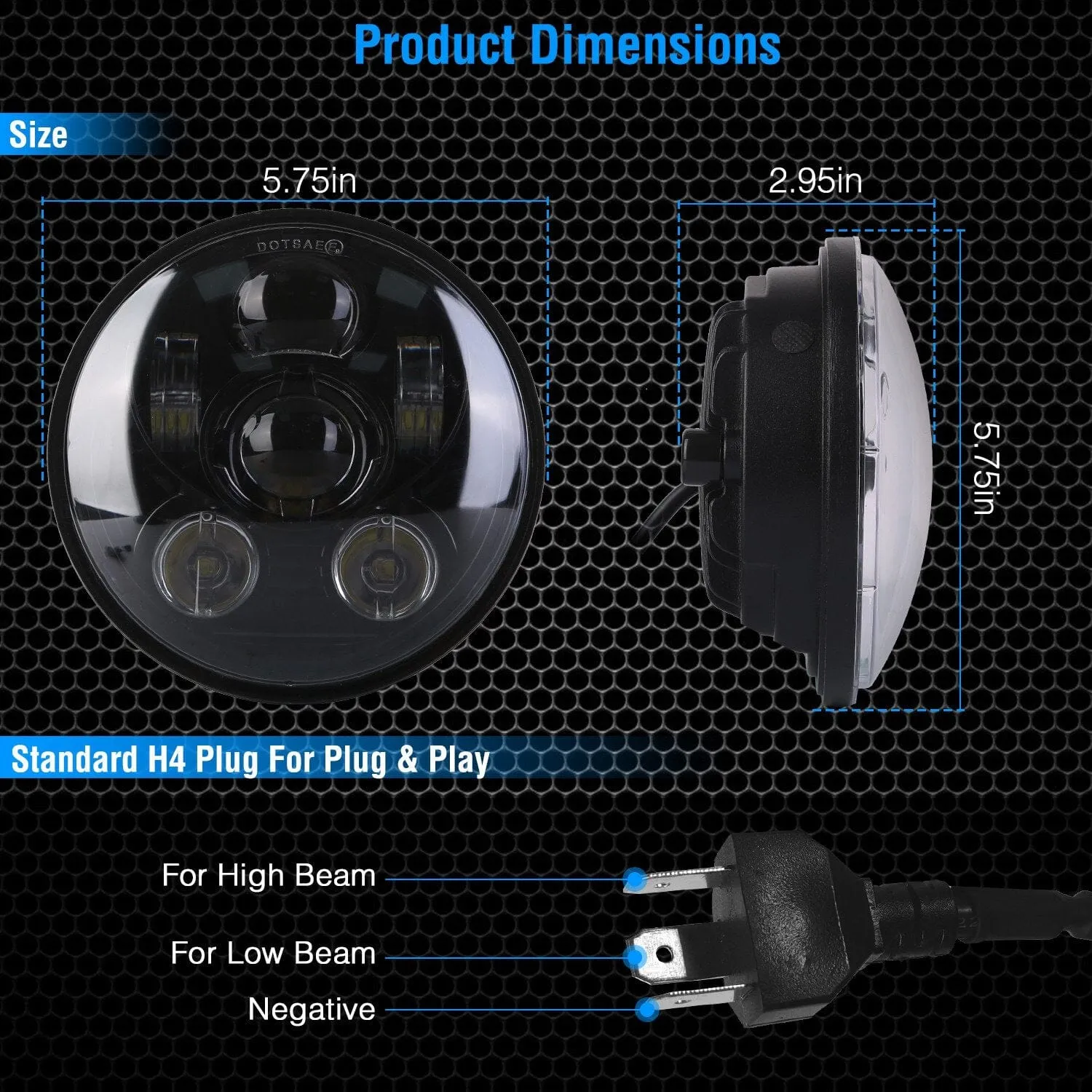 5.75-Inch LED Motorcycle Headlight