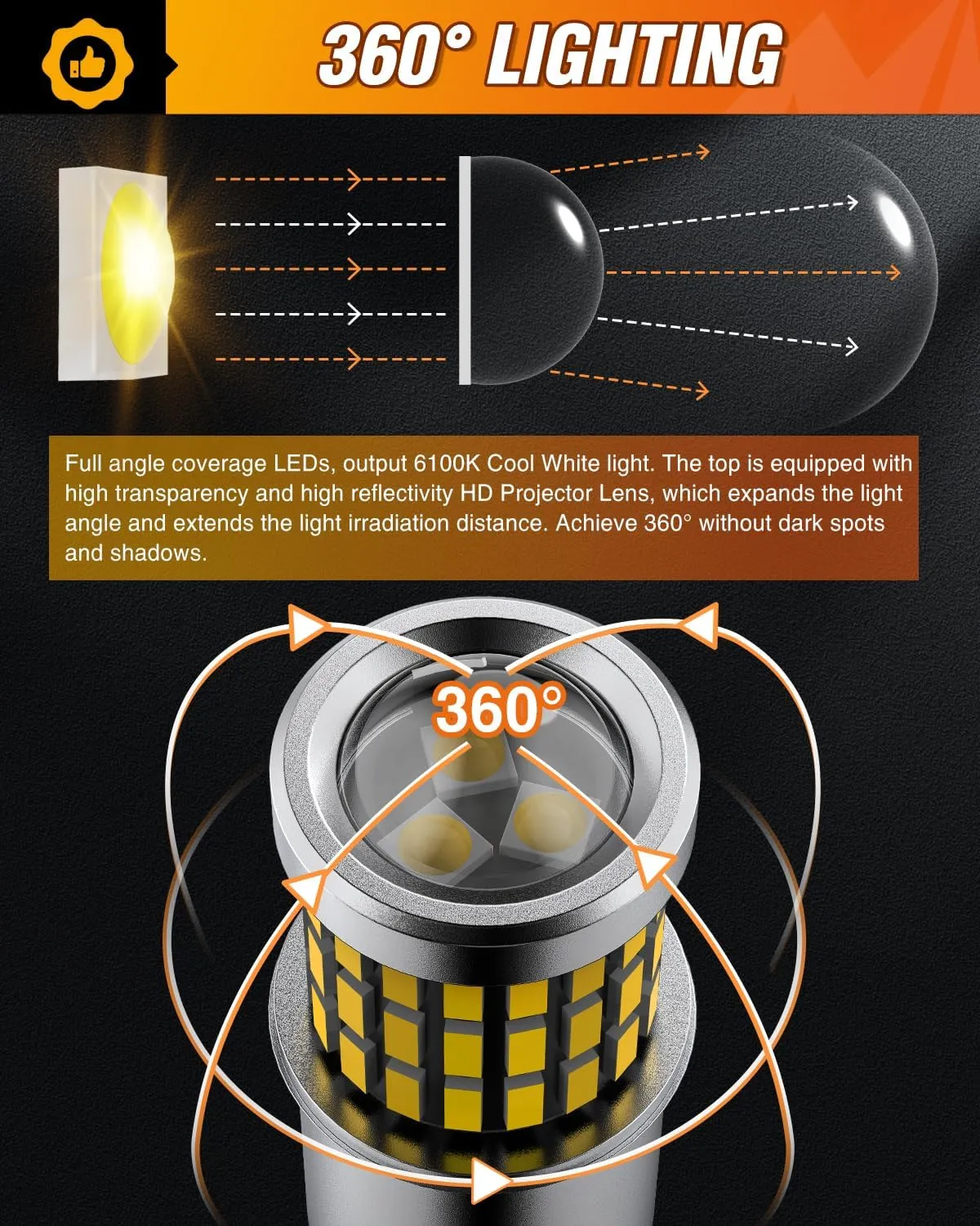 57LED 1157 6100K Cool White 2057 2357 BAY15D 7528 LED Bulb (Pair)