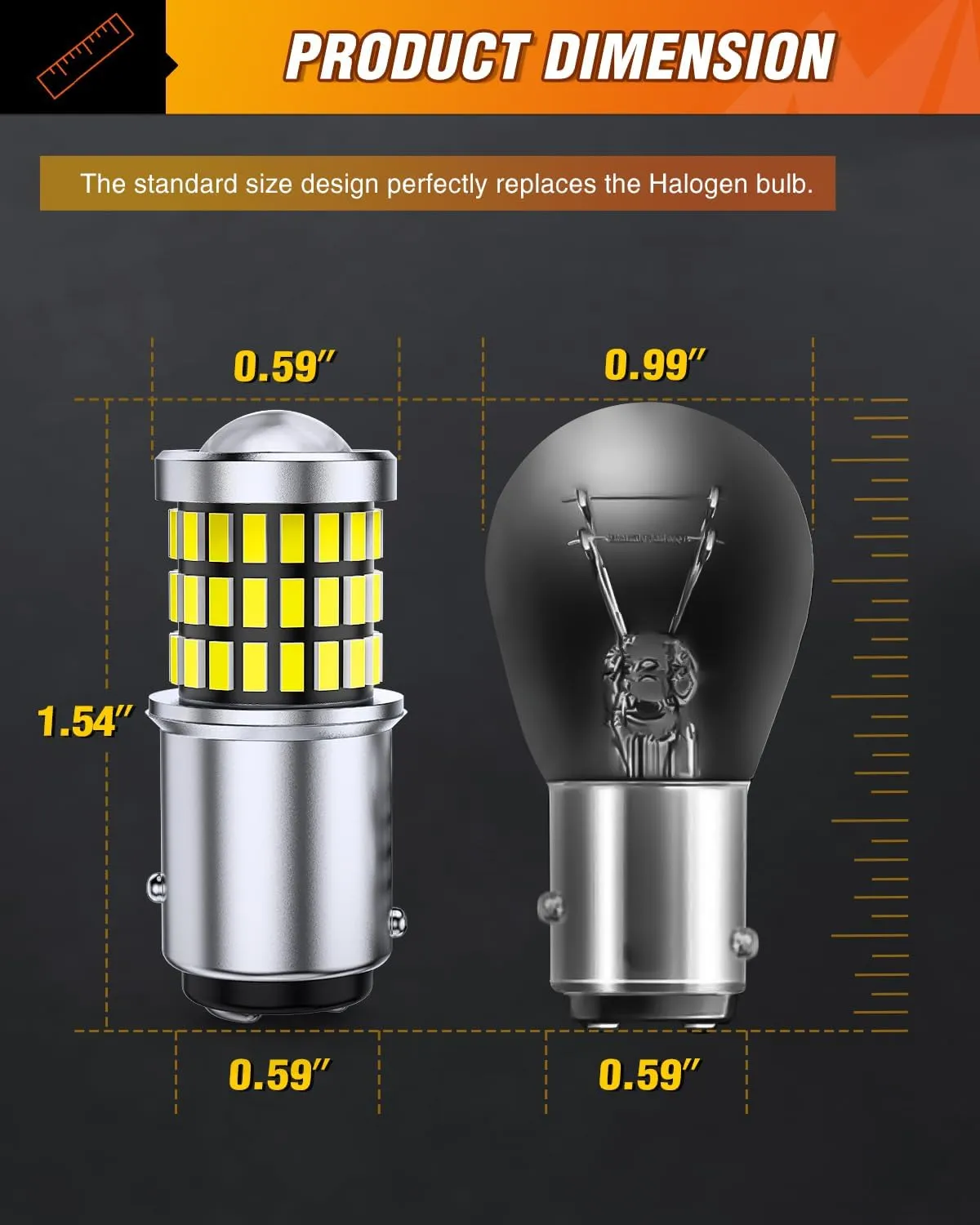 57LED 1157 6100K Cool White 2057 2357 BAY15D 7528 LED Bulb (Pair)