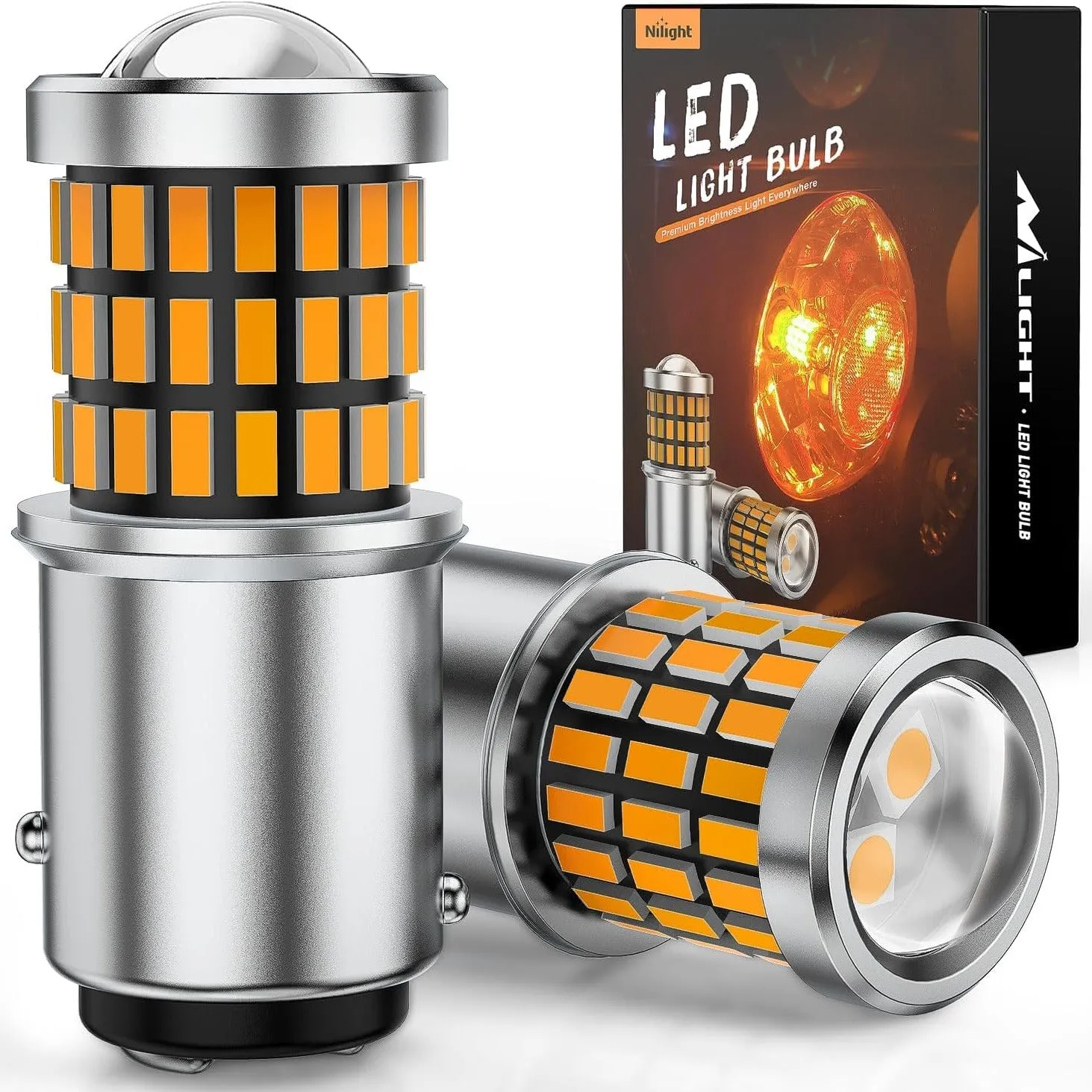 57LED 1157 Amber Yellow 2057 2357 BAY15D 7528 LED Bulb (Pair)