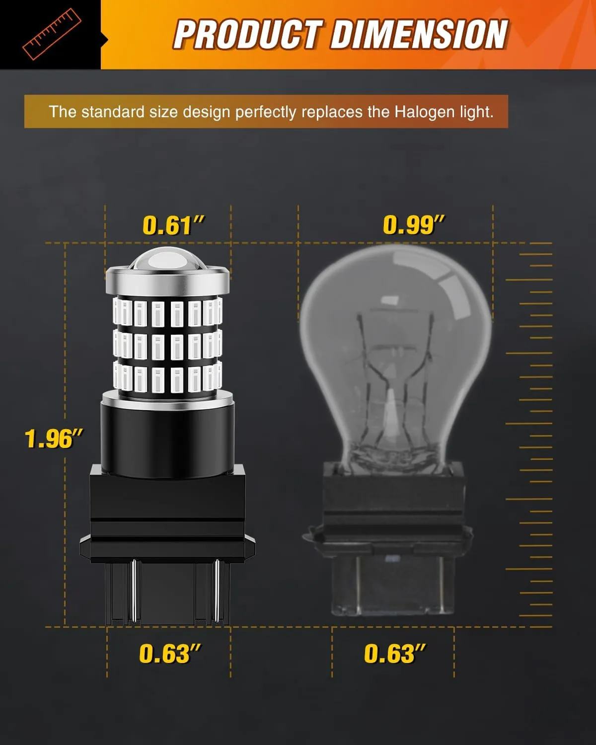 57LEDs Red 3156 3056 4157 3057 3157 LED Bulbs (Pairs)