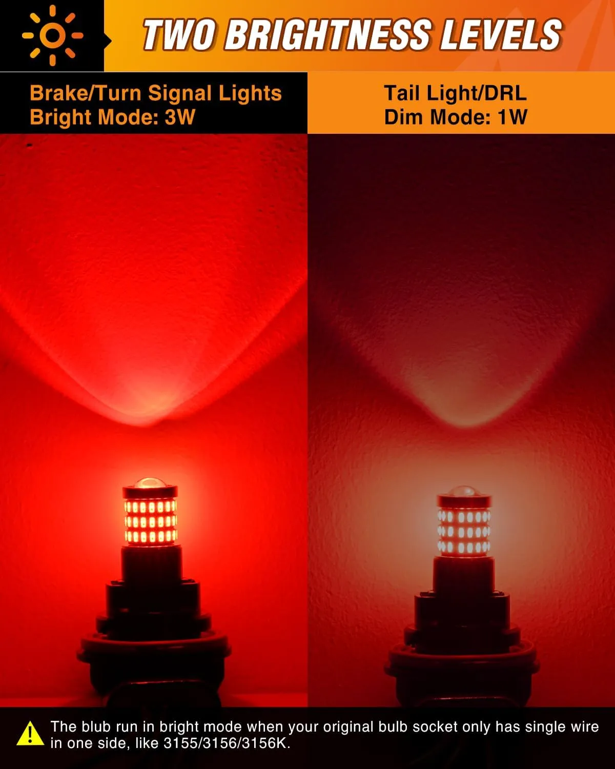 57LEDs Red 3156 3056 4157 3057 3157 LED Bulbs (Pairs)