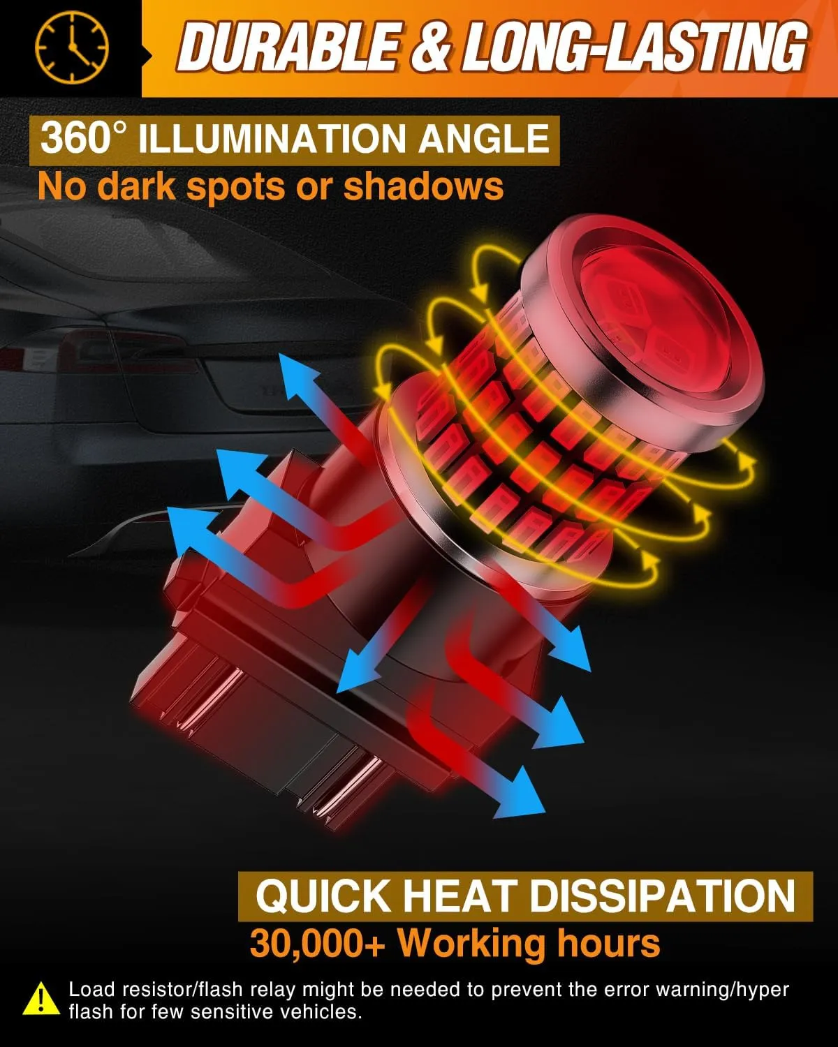 57LEDs Red 3156 3056 4157 3057 3157 LED Bulbs (Pairs)