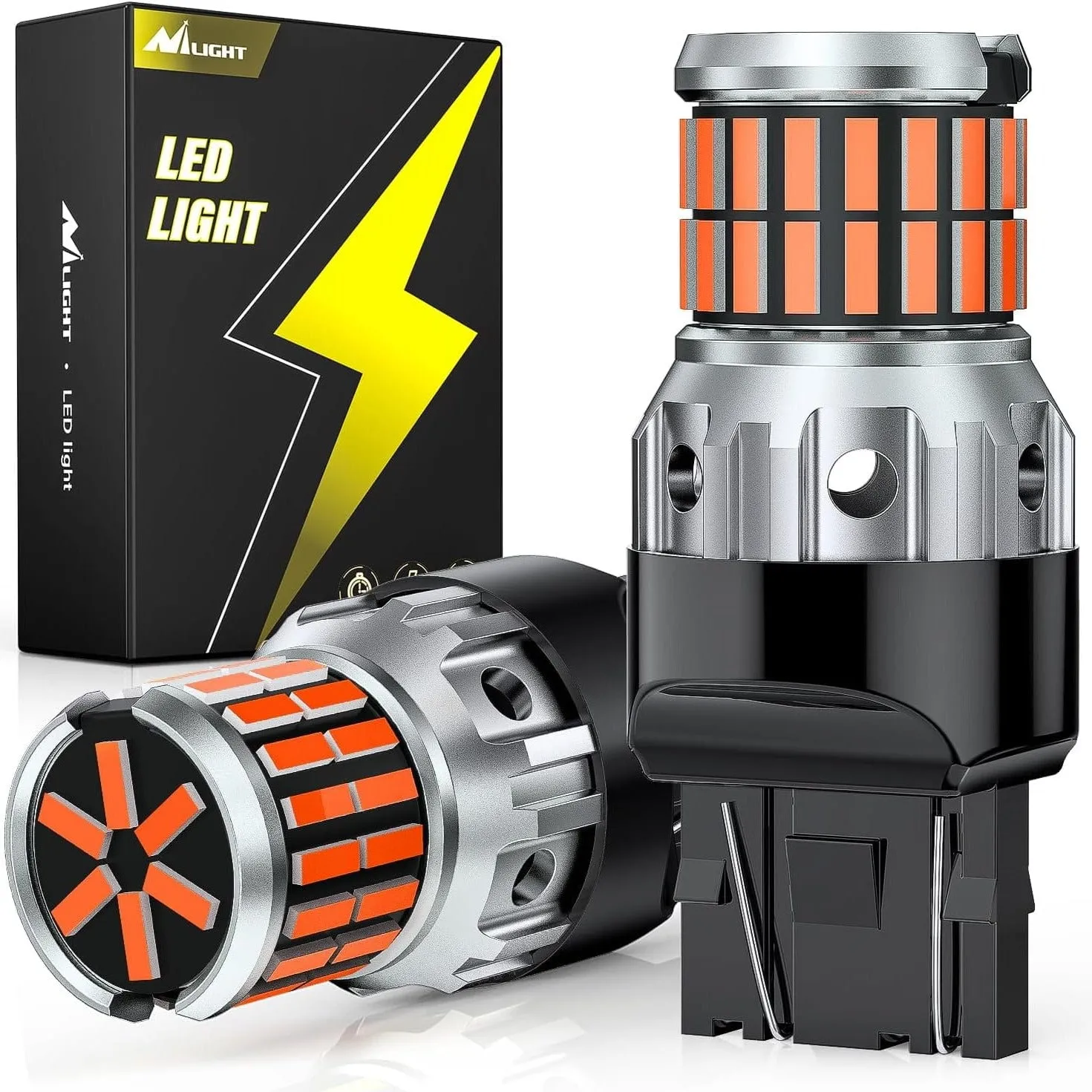 7440 7443 T20 4014 63SMD Amber Yellow LED Bulbs (Pairs)