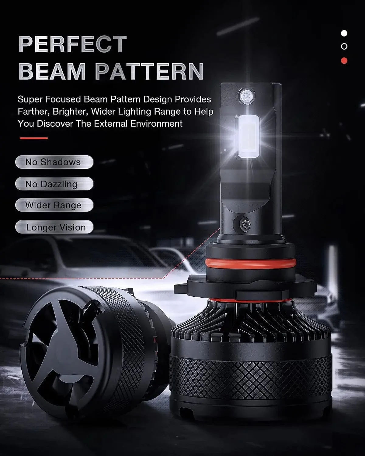 9005 9006 LED Headlight Bulbs N40 Series 200W 40000LM 6000K IP67 | 4 BULBS