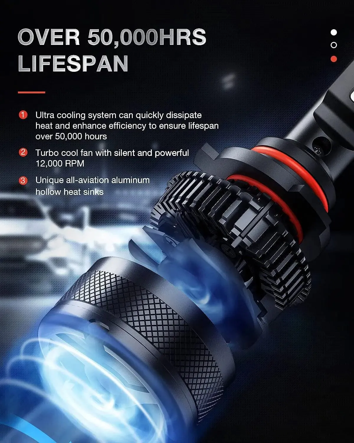 9005/HB3 LED Headlight Bulbs N40 Series 100W 20000LM 6000K IP67 | 2 BULBS