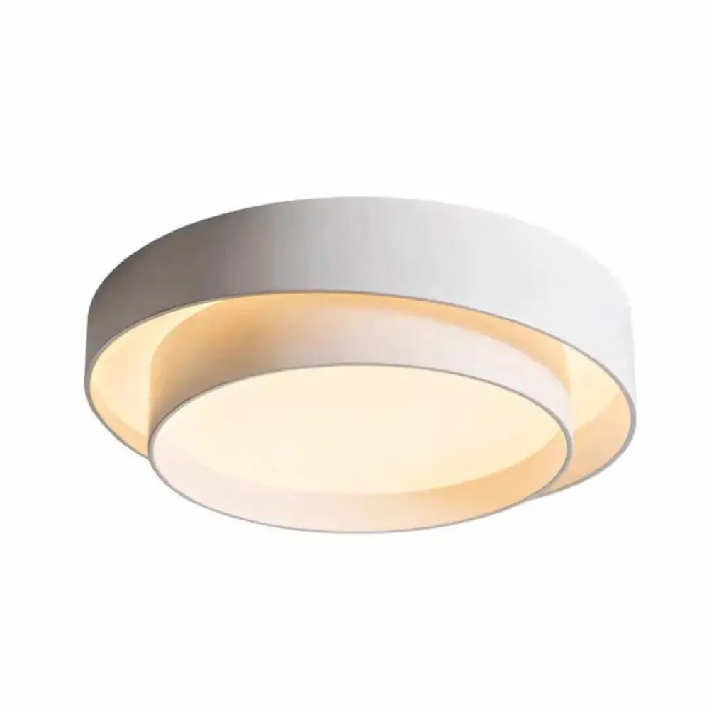 Contemporary LED White Bedroom Ceiling Light - Circular Acrylic Flush Mount