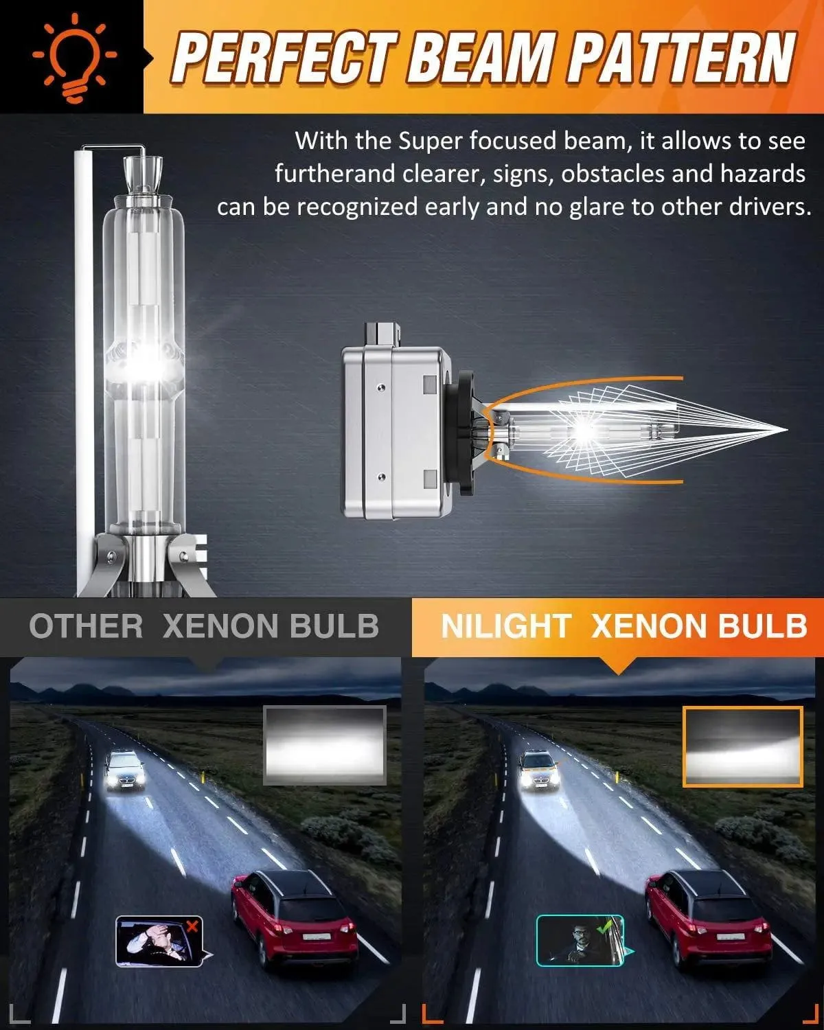 D1S 35W 6000K Diamond White HID Headlight Bulbs