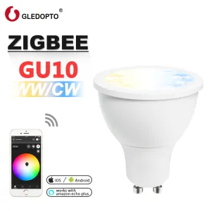 GLEDOPTO zigbee ww/cw dimmer GU10 bulu  LED spotlight 5W ZLL smart APP controll  AC100-240V  cool white and warm white led bulb (wwcw 5w)