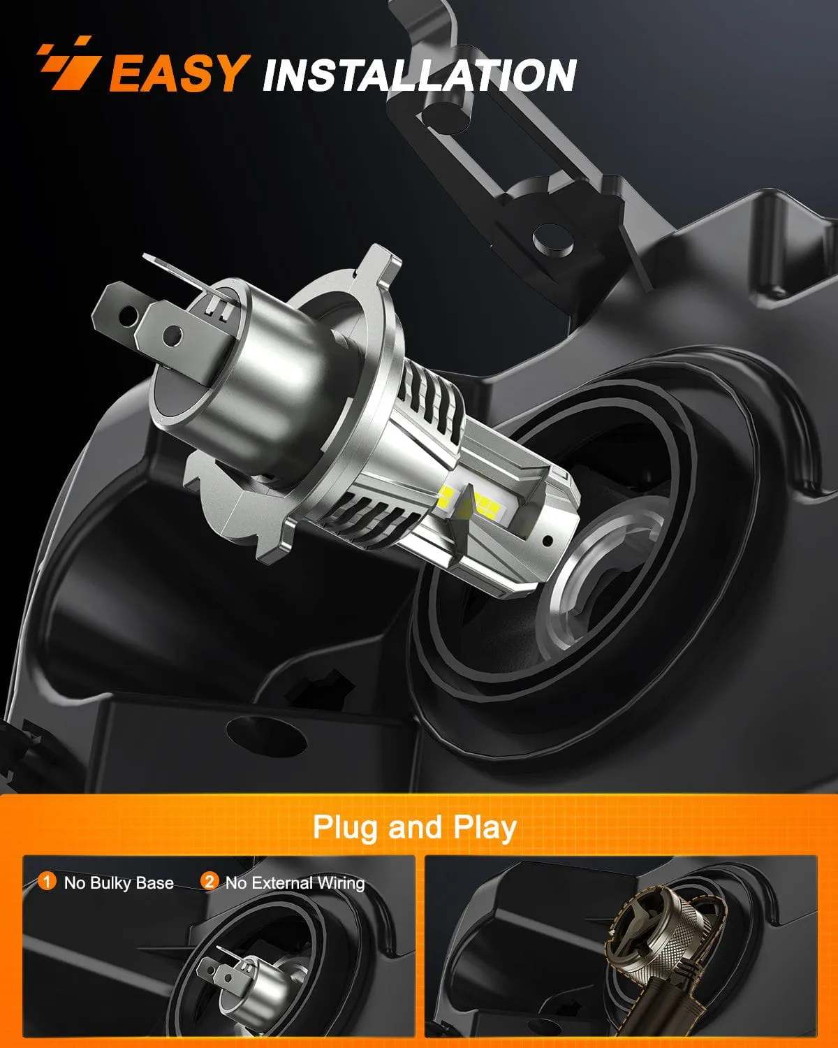 H4/Hb2/9003 LED Headlight Bulbs MS1 Series | 2 BULBS