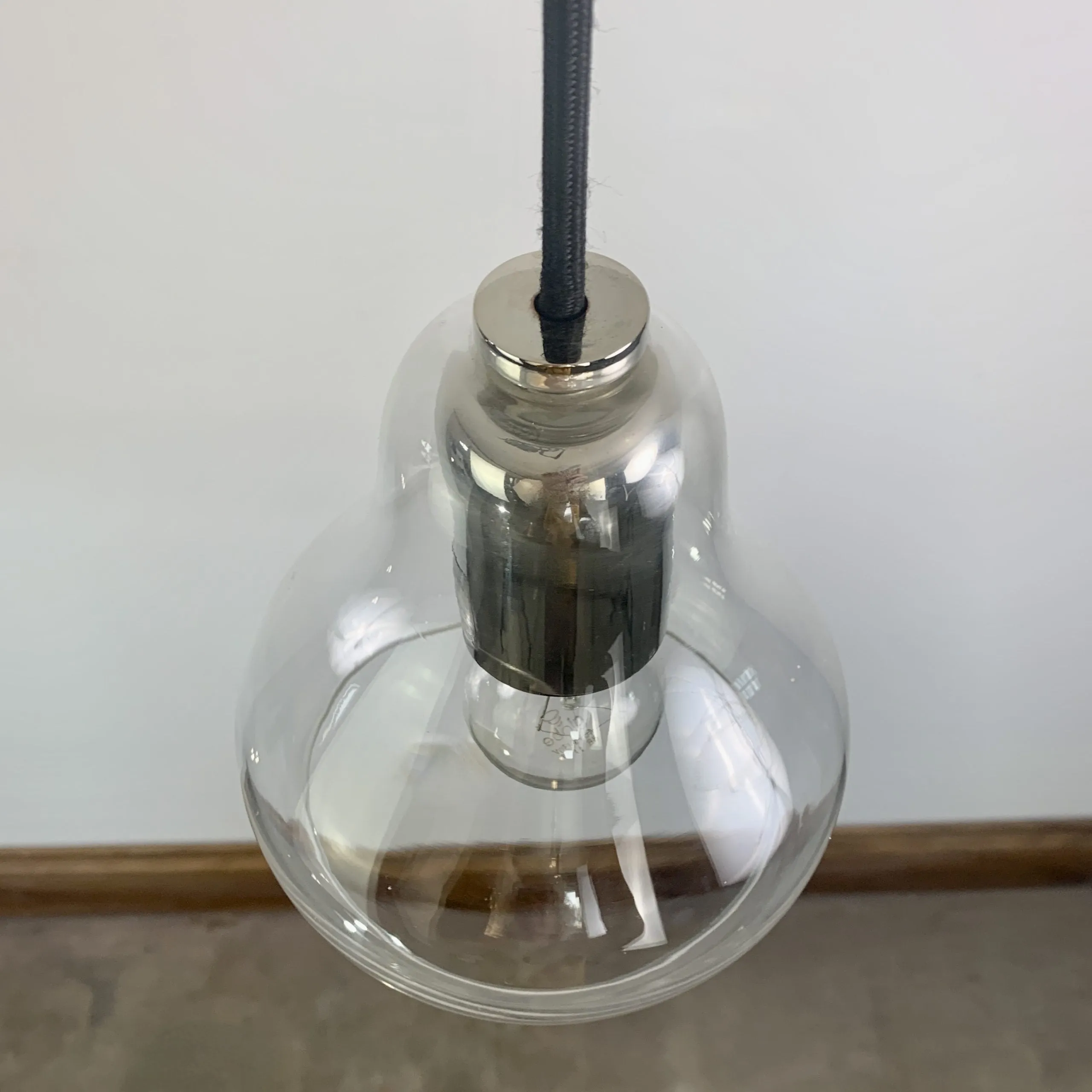 Hudson Valley Pendant Light, Nickel, Glass Shade, Contemporary