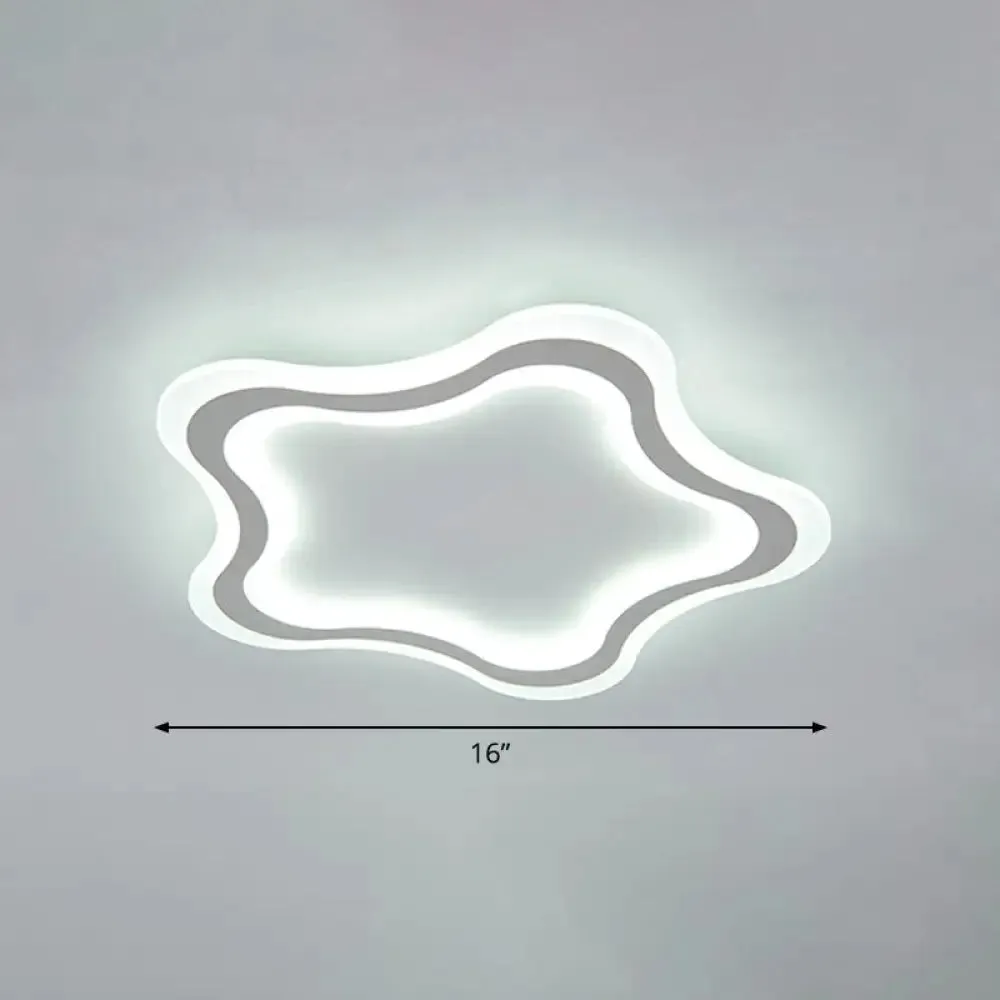 Kids' Cartoon Acrylic LED Flushmount Ceiling Light with White Pentacle Design