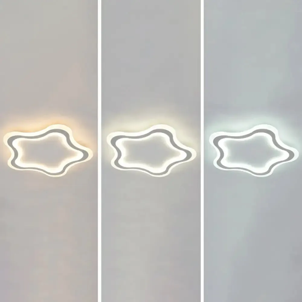 Kids' Cartoon Acrylic LED Flushmount Ceiling Light with White Pentacle Design