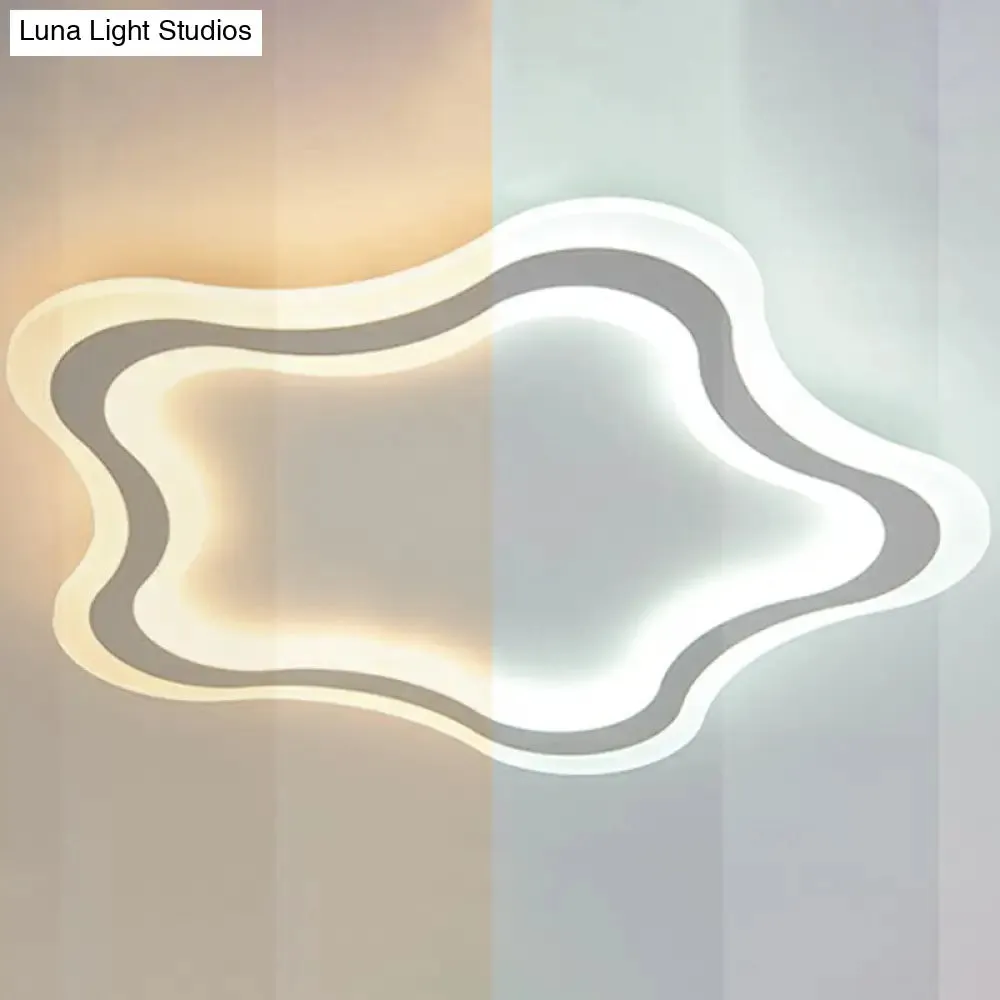 Kids' Cartoon Acrylic LED Flushmount Ceiling Light with White Pentacle Design
