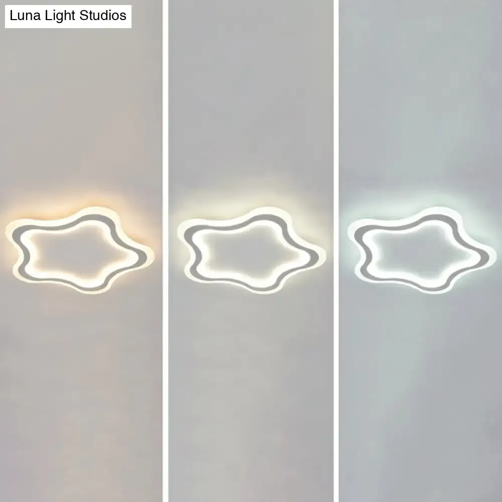 Kids' Cartoon Acrylic LED Flushmount Ceiling Light with White Pentacle Design