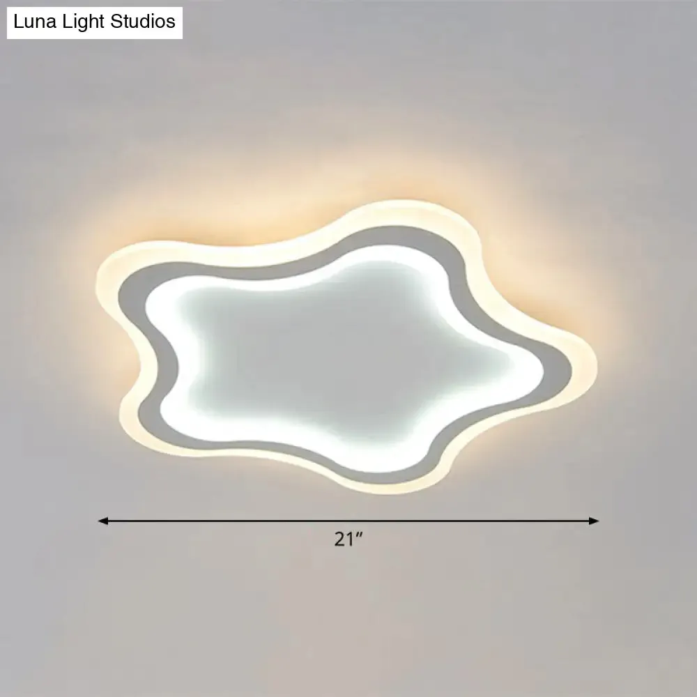 Kids' Cartoon Acrylic LED Flushmount Ceiling Light with White Pentacle Design