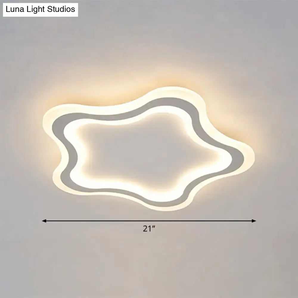 Kids' Cartoon Acrylic LED Flushmount Ceiling Light with White Pentacle Design