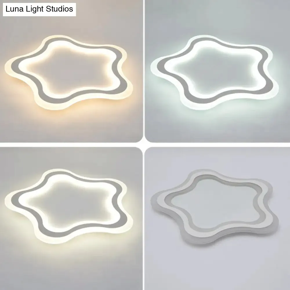 Kids' Cartoon Acrylic LED Flushmount Ceiling Light with White Pentacle Design