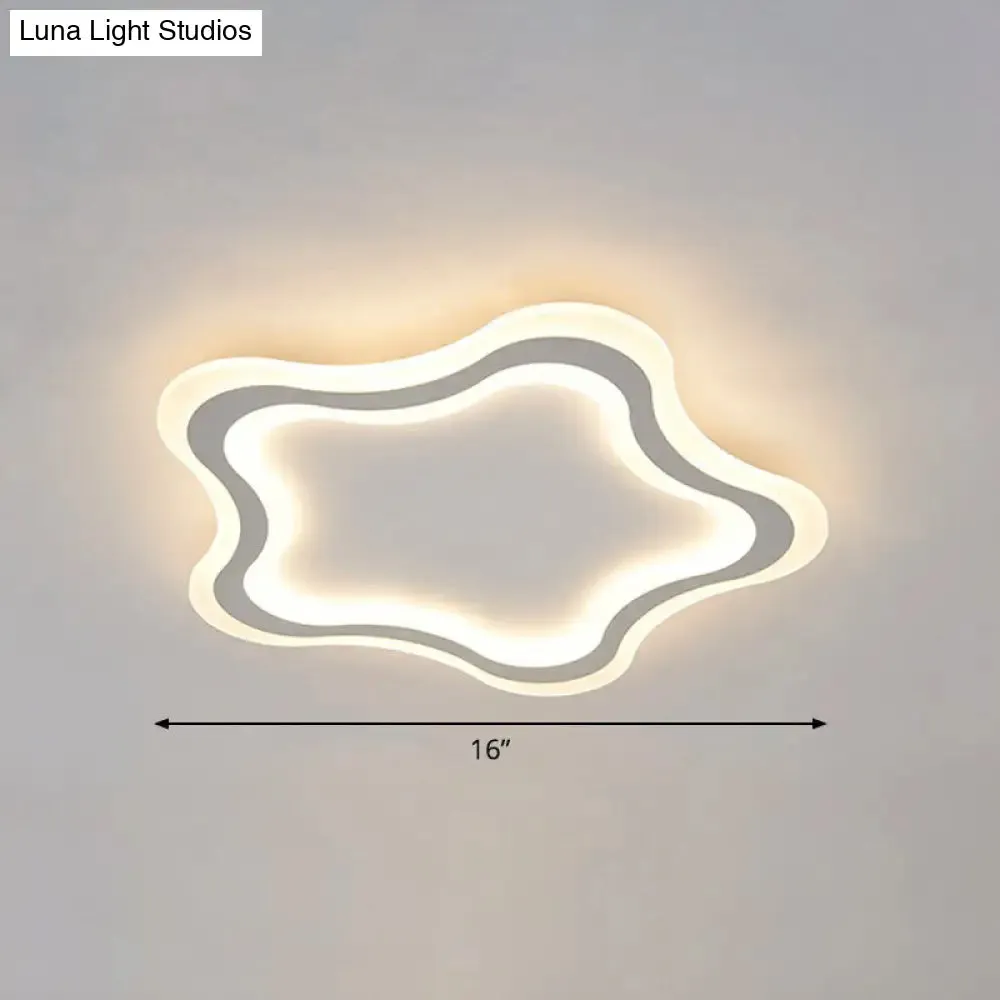 Kids' Cartoon Acrylic LED Flushmount Ceiling Light with White Pentacle Design