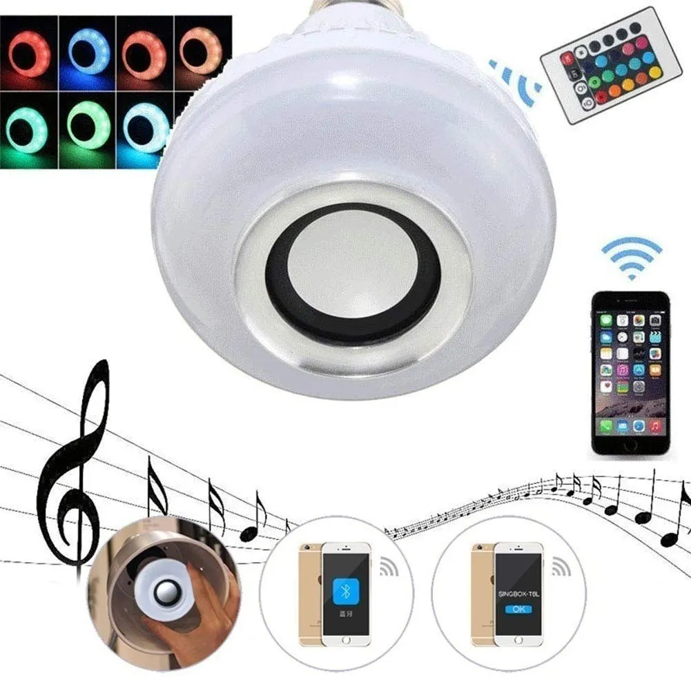 Led Bulb with Bluetooth Speaker Music Light Bulb   RGB Light Bulb Colorful Lamp with Remote Control