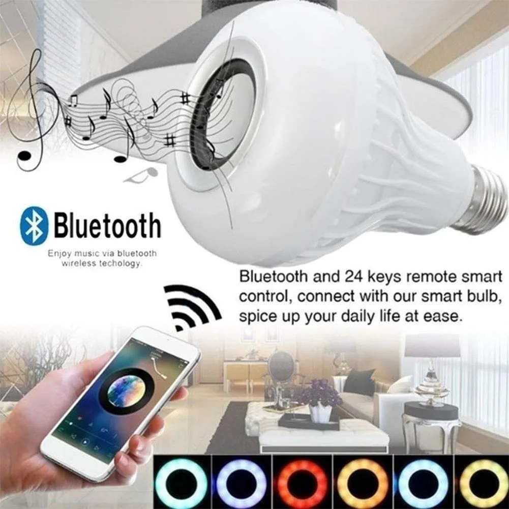 Led Bulb with Bluetooth Speaker Music Light Bulb   RGB Light Bulb Colorful Lamp with Remote Control