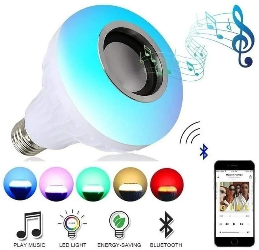 Led Bulb with Bluetooth Speaker Music Light Bulb   RGB Light Bulb Colorful Lamp with Remote Control