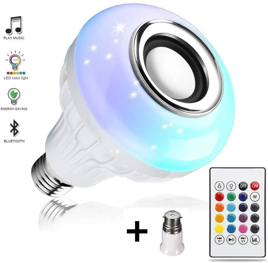 Led Bulb with Bluetooth Speaker Music Light Bulb   RGB Light Bulb Colorful Lamp with Remote Control