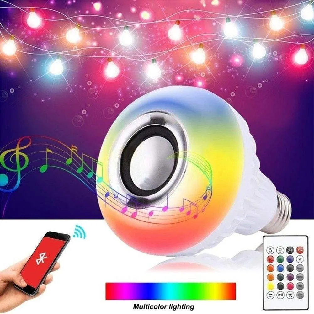 Led Bulb with Bluetooth Speaker Music Light Bulb   RGB Light Bulb Colorful Lamp with Remote Control