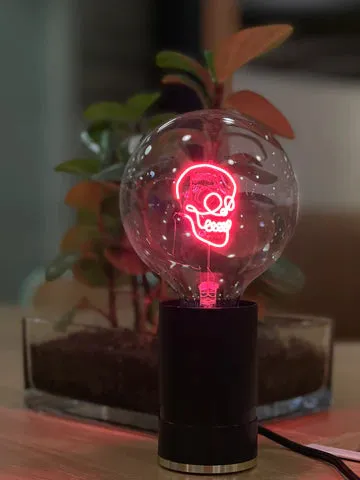 LED Filament Bulb Skull - Red