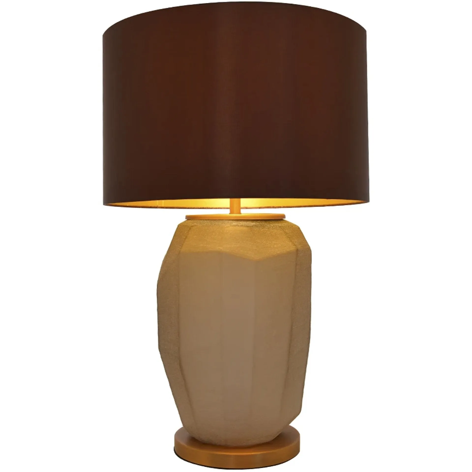 Lola Big Sculpted Glass Table Lamp 30" - Spiced Apricot/Chocolate Brown