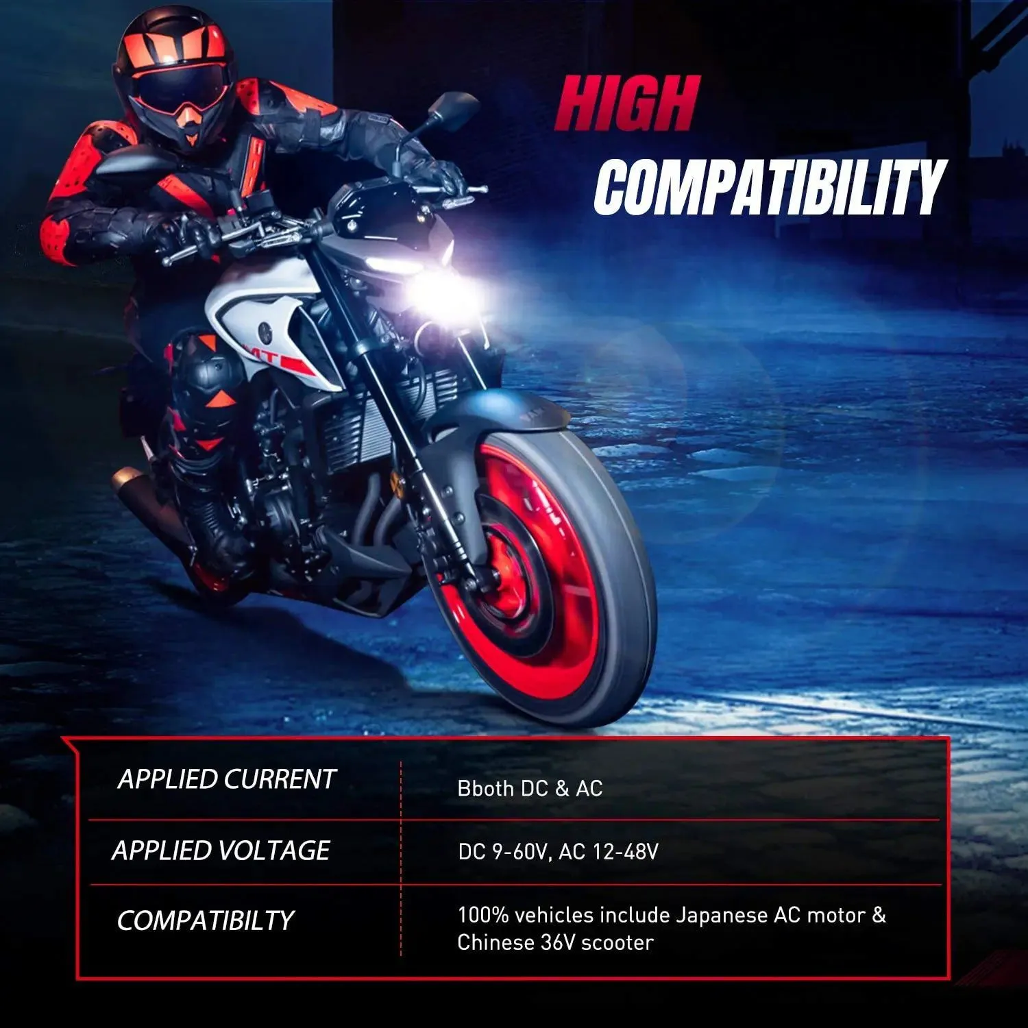 Nilight 20035H NIXMEN H4/HS1 LED Motorcycle Headlight Bulb CSP Chips 6000K 9003 HB2 Hi/Lo Beam Light Conversion Kit for Motorbike