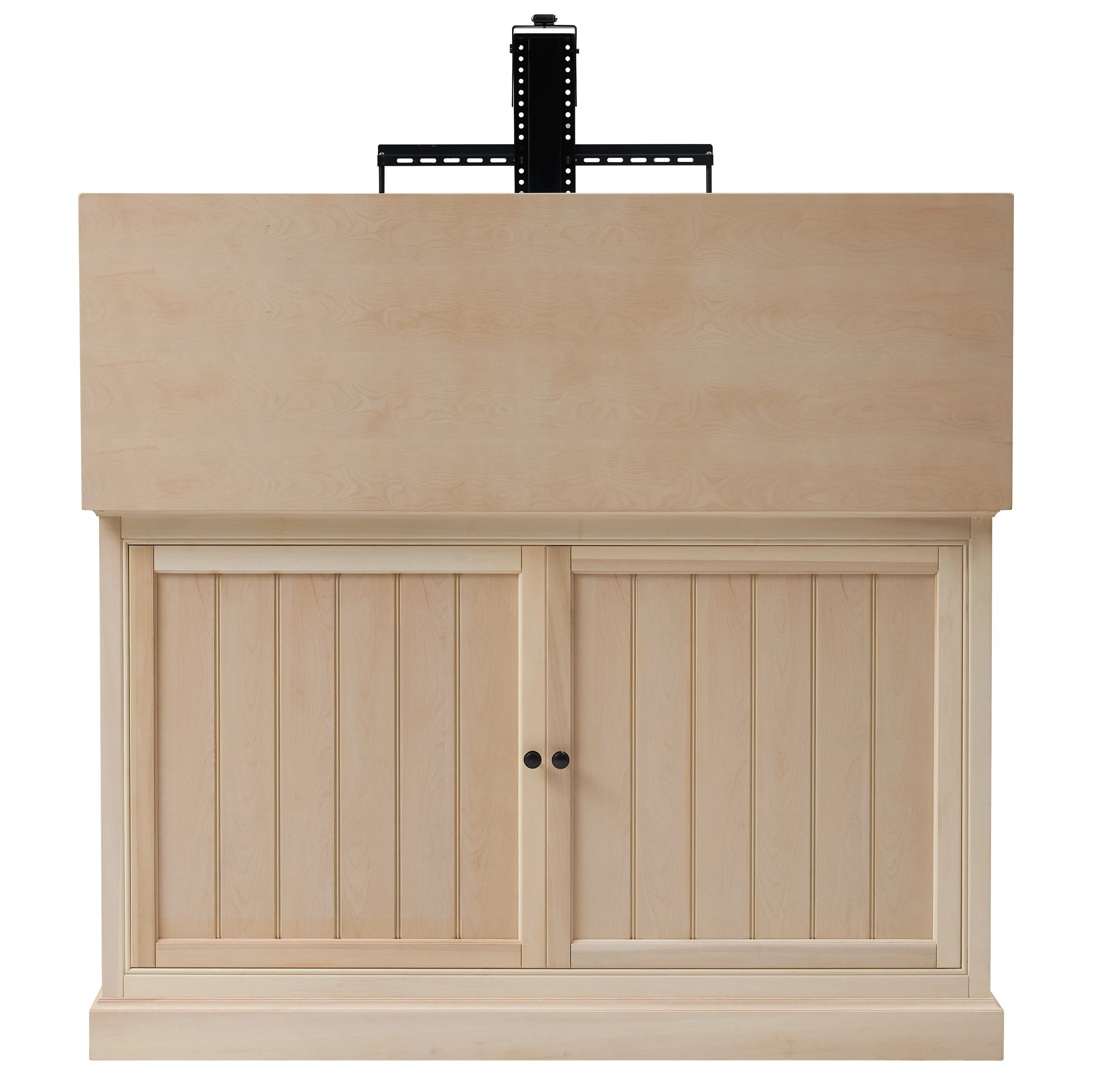 The Shoreline 74011 Unfinished Smart TV Lift Cabinet for 65 Inch Flat screen TVs