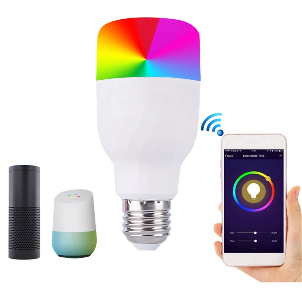 Tuya Smart Life Wifi Smart Light Bulb E27 Led Lamp 7W RGB W Dimmer Works With Alexa Google Home Mini IFTTT Smart Home Automation
