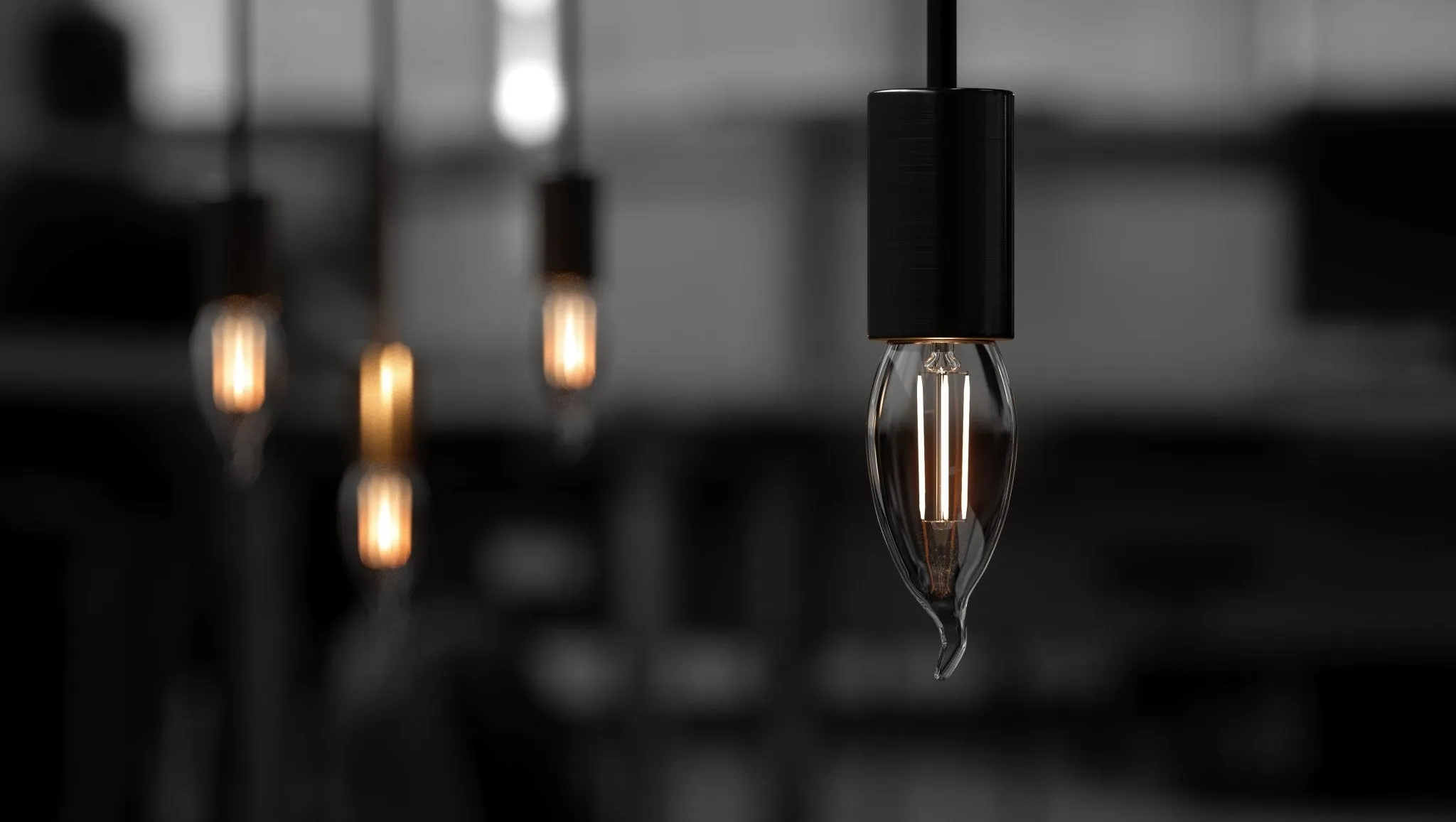 UBB2070 Luxury LED Bulbs, 40W Equivalent, Vintage Edison Style, CA10 Shape, E26 Base (standard medium base), 2700K (warm white) - 4 PACK