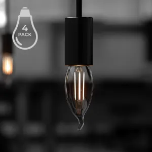 UBB2070 Luxury LED Bulbs, 40W Equivalent, Vintage Edison Style, CA10 Shape, E26 Base (standard medium base), 2700K (warm white) - 4 PACK