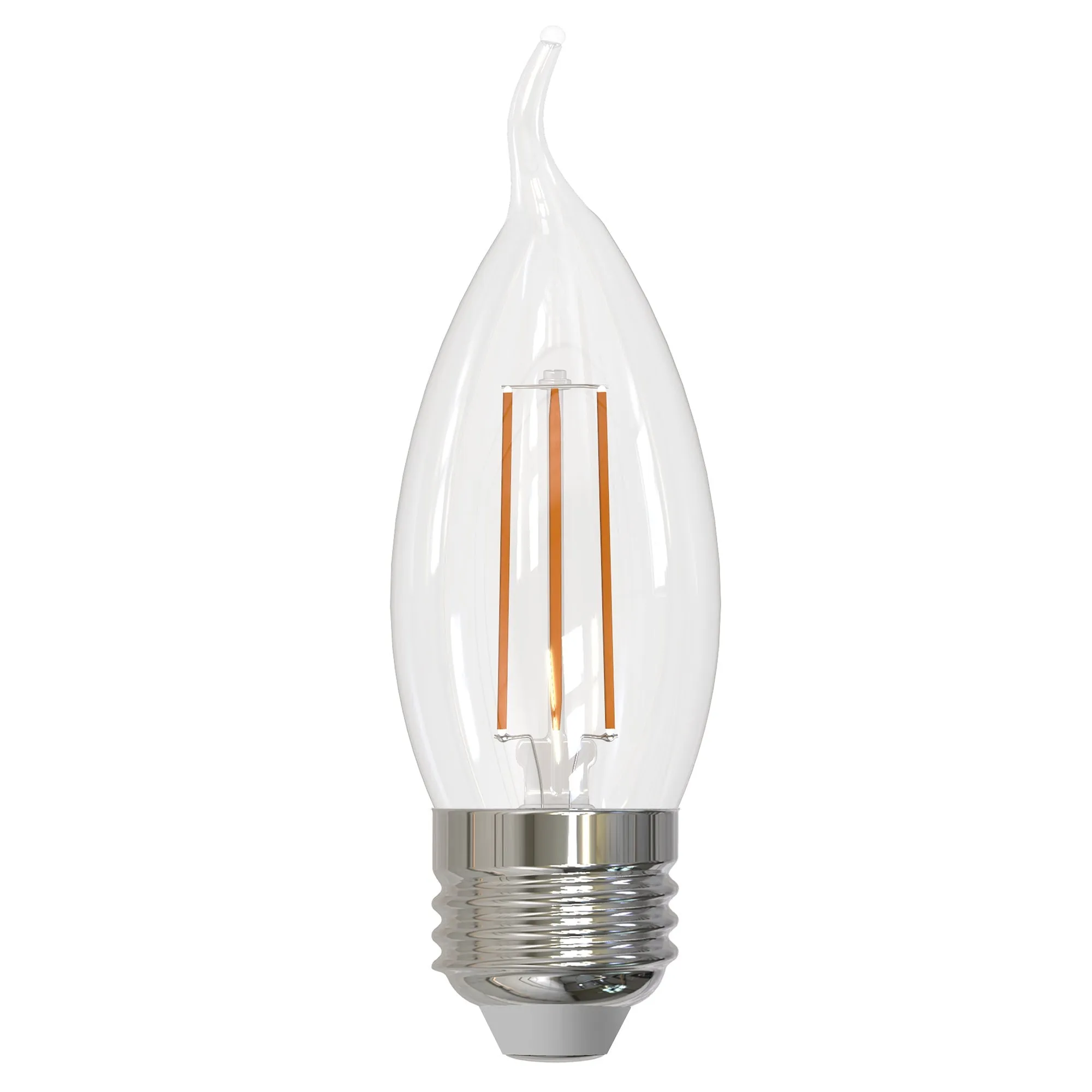 UBB2070 Luxury LED Bulbs, 40W Equivalent, Vintage Edison Style, CA10 Shape, E26 Base (standard medium base), 2700K (warm white) - 4 PACK