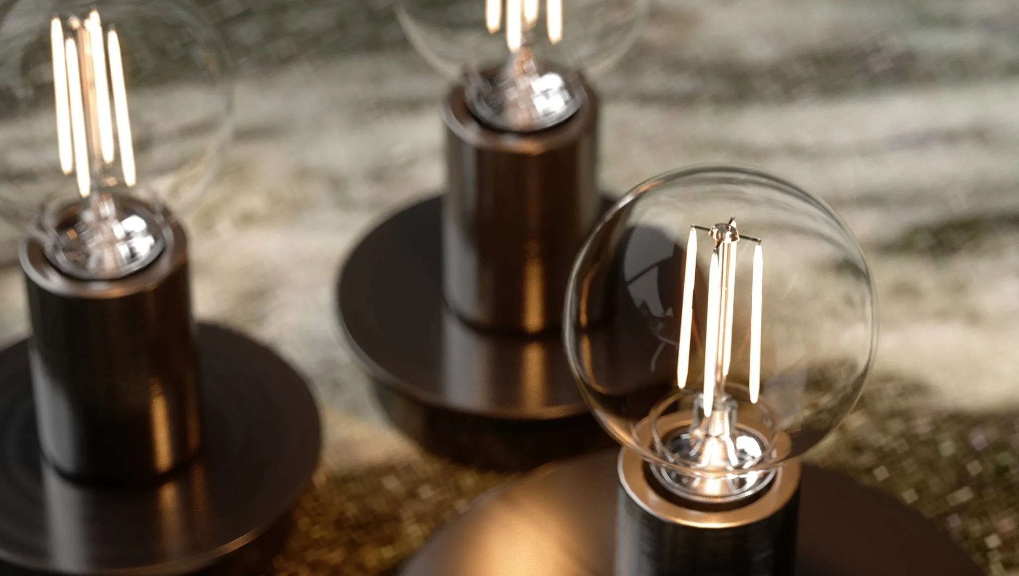UBB2101 Luxury LED Bulbs, 40W Equivalent, Vintage Edison Style, G16 Shape, E12 Base (candelabra base), 2700K (warm white) - 3 PACK