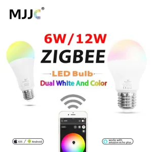 ZIGBEE Bulb E27 6W 12W E26 Lamp RGB Dual White Zigbee Smart Lamp App Control LED Light Bulb AC 110V 220V 230V Zigbee ZLL Link